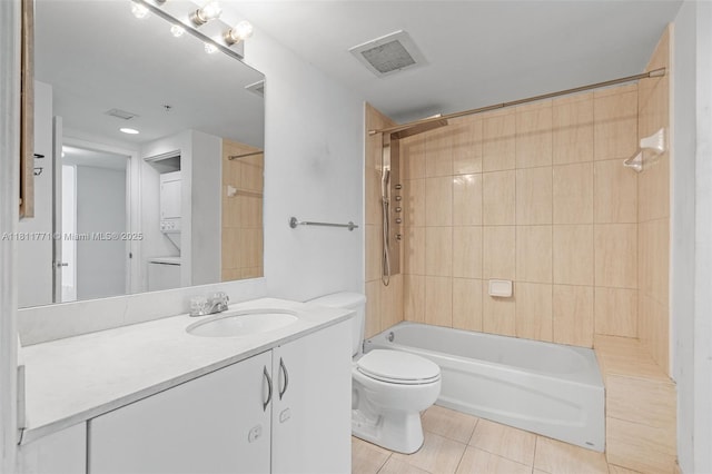 1750 N Bayshore Dr Unit 2809, Miami, FL 33132 - bathroom featuring toilet, vanity, tile patterned flooring, and bathing tub / shower combination