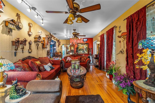 461 Morningside Dr, Miami Springs, FL 33166 - living room with ceiling fan and wood finished floors