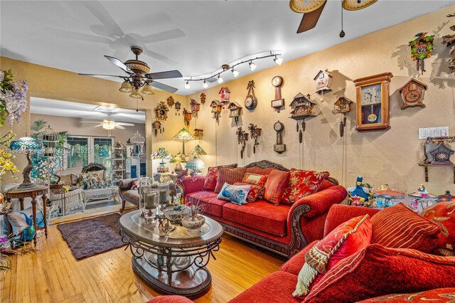 461 Morningside Dr, Miami Springs, FL 33166 - living room featuring a ceiling fan and hardwood / wood-style flooring