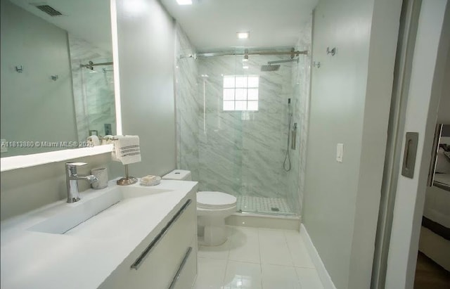 1353 Majesty Ter, Weston, FL 33327 - bathroom featuring a marble finish shower, vanity, and tile patterned flooring