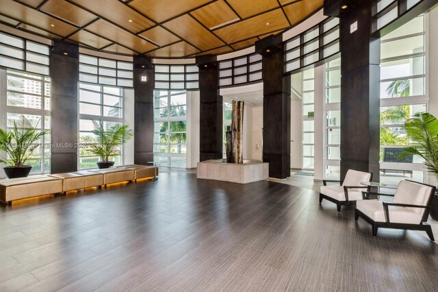 900 Brickell Key Blvd Unit 1702, Miami, FL 33131 - lobby featuring a towering ceiling and floor to ceiling windows