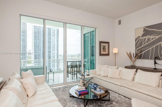 900 Brickell Key Blvd Unit 1702, Miami, FL 33131 - living room with a view of city