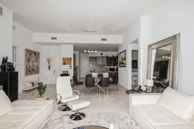 900 Brickell Key Blvd Unit 1702, Miami, FL 33131 - living room with light marble finish flooring