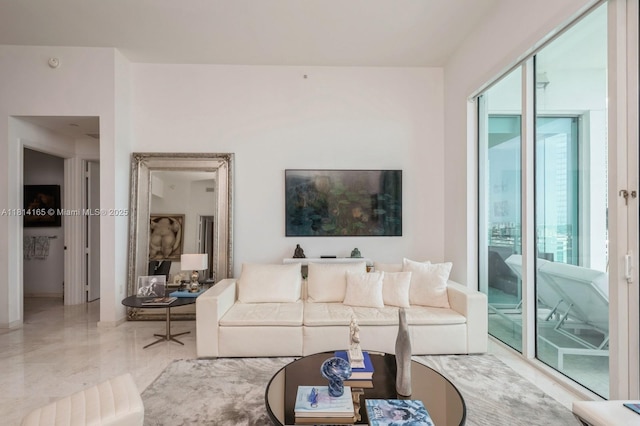900 Brickell Key Blvd Unit 1702, Miami, FL 33131 - living room featuring marble finish floors