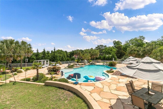 200 Asphodel Dr, Al, ,, AL 36303 - view of swimming pool with a patio, a fenced backyard, and view of scattered trees