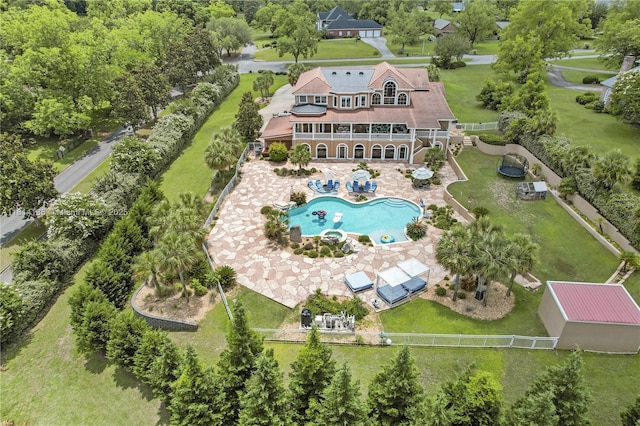 200 Asphodel Dr, Al, ,, AL 36303 - view from above of property with a pool