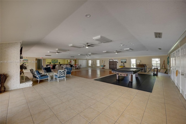 9965 Pineapple Tree Dr Unit 203, Boynton Beach, FL 33436 - playroom featuring ceiling fan and light tile patterned flooring
