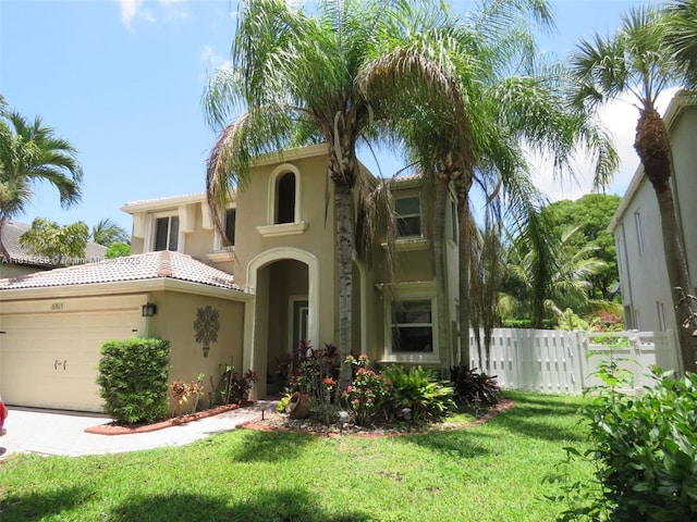 16815 SW 49th Ct, Miramar, FL 33027 - mediterranean / spanish-style house featuring stucco siding, a garage, and a tiled roof