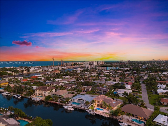 1437 SE 13th St, Deerfield Beach, FL 33441 - aerial view at dusk of a water view