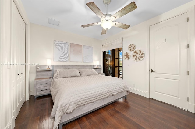 1437 SE 13th St, Deerfield Beach, FL 33441 - bedroom with wood finished floors, a closet, baseboards, and a ceiling fan