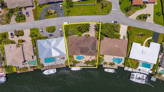 1437 SE 13th St, Deerfield Beach, FL 33441 - aerial view of residential area featuring a pool and property boundaries highlighted