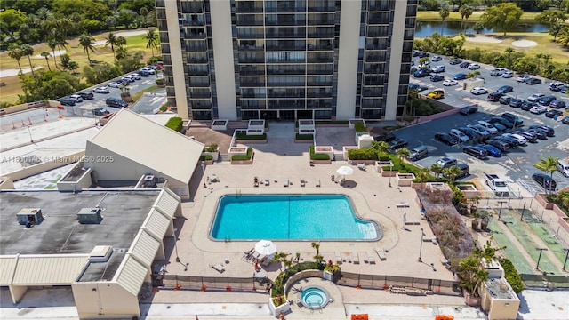 20379 W Country Club Dr Unit 1237, Aventura, FL 33180 - drone / aerial view of a pool and a large body of water