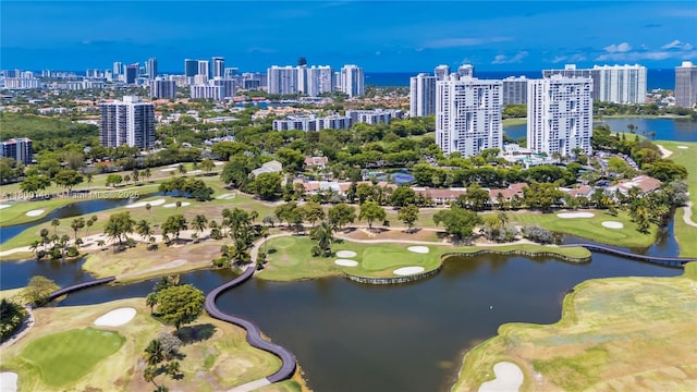 20379 W Country Club Dr Unit 1237, Aventura, FL 33180 - bird's eye view of a large body of water, city skyline, and a local golf course