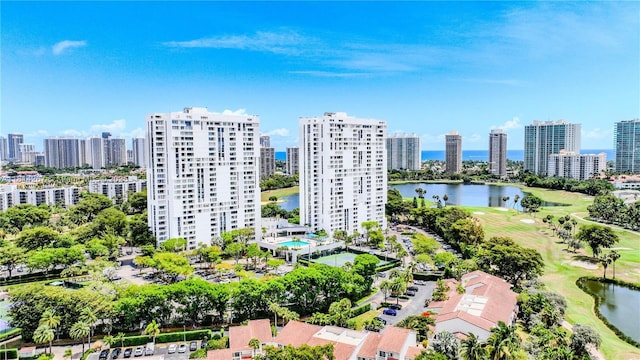 20355 NE 34th Ct Unit 325, Aventura, FL 33180 - aerial view of a large body of water, a golf course, and city skyline