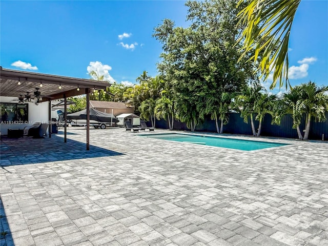 14751 SW 158th St, Miami, FL 33187 - swimming pool with a patio and a ceiling fan