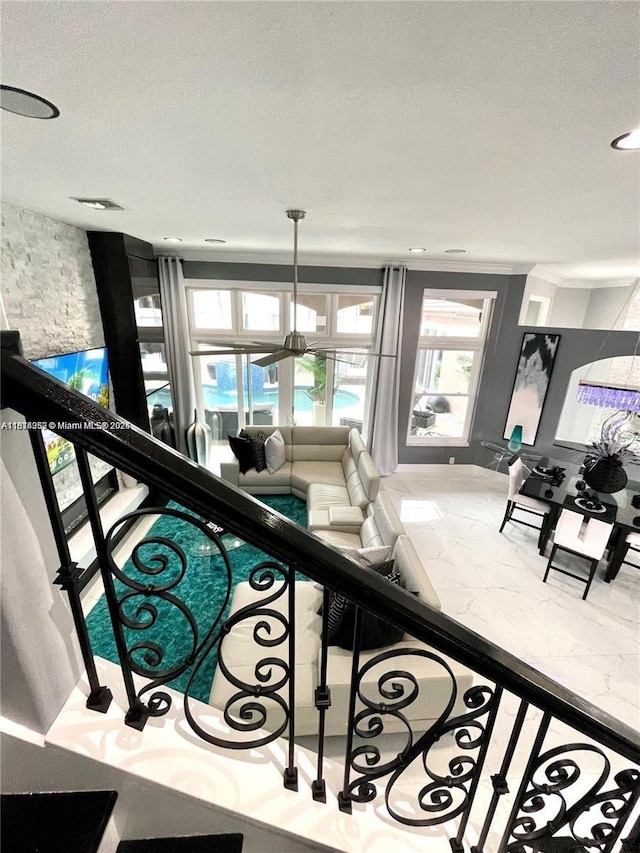 4248 SW 185th Ave, Miramar, FL 33029 - stairway featuring a textured ceiling