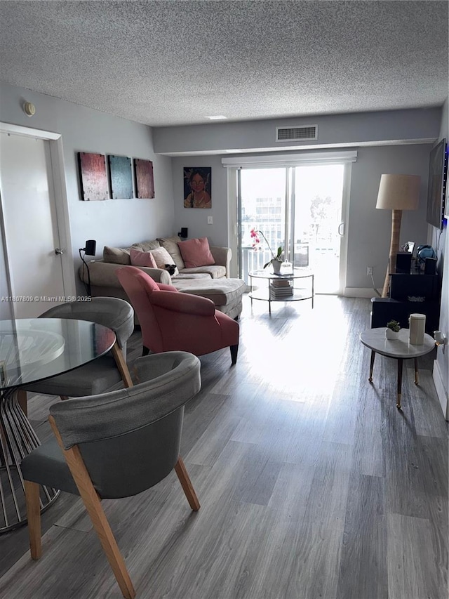 8260 SW 210th St Unit 310, Cutler Bay, FL 33189 - living area with wood finished floors and a textured ceiling
