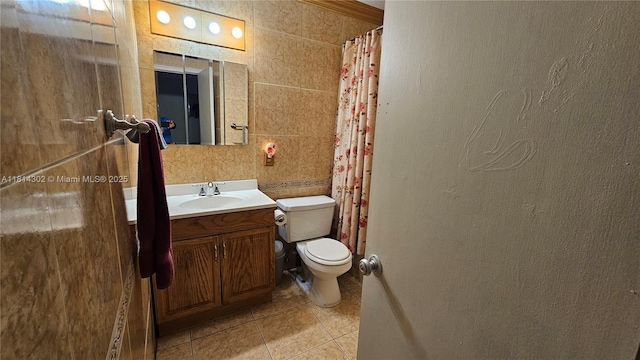 3390 SW 15th Ct, Fort Lauderdale, FL 33312 - full bath with tile patterned floors, vanity, and curtained shower