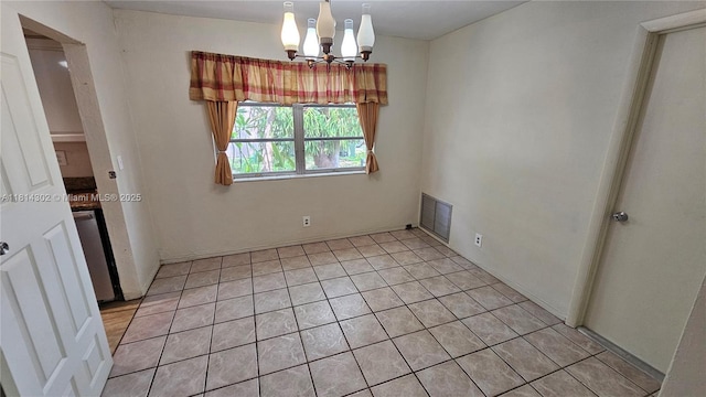 3390 SW 15th Ct, Fort Lauderdale, FL 33312 - spare room with a chandelier and light tile patterned floors