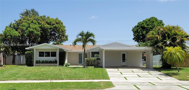 6640 SW 7th St, Pembroke Pines, FL 33023 - single story home featuring concrete driveway, a carport, and stucco siding