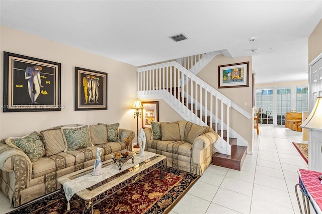 16316 SW 48th St, Miramar, FL 33027 - living area featuring stairs and light tile patterned floors