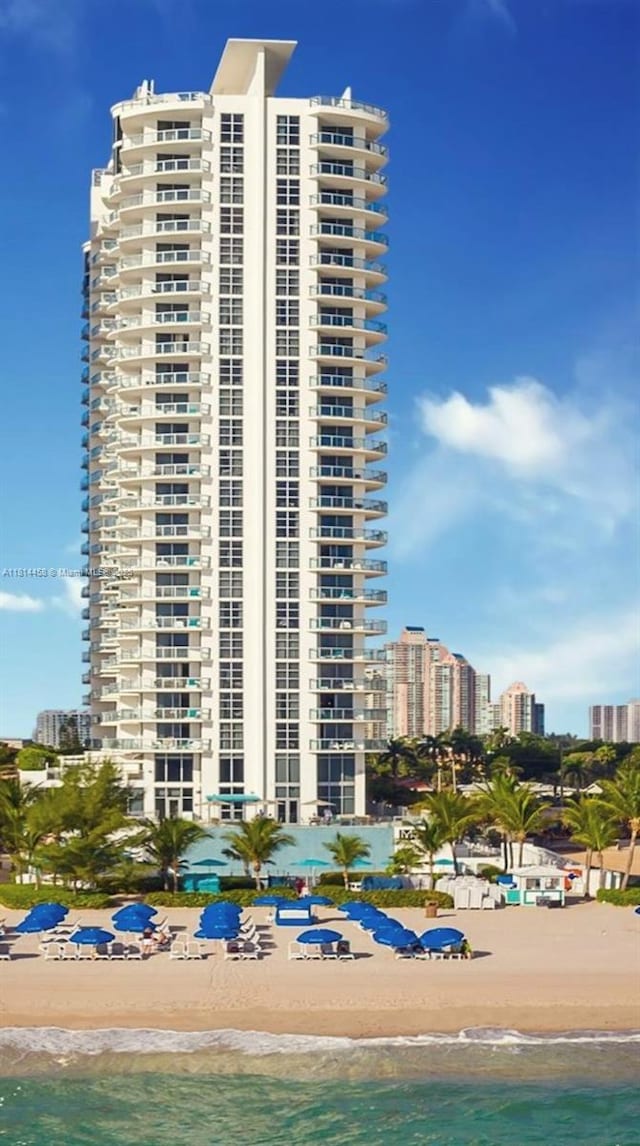 18683 Collins Ave Unit 2510, Sunny Isles Beach, FL 33160 - view of property with view of water and beach and a view of city