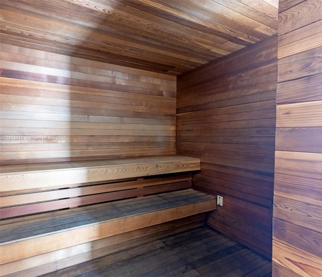 18683 Collins Ave Unit 2510, Sunny Isles Beach, FL 33160 - sauna featuring wood walls and wooden ceiling