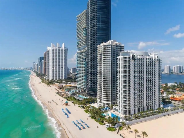 18683 Collins Ave Unit 2510, Sunny Isles Beach, FL 33160 - view of property with view of water and beach and a city view