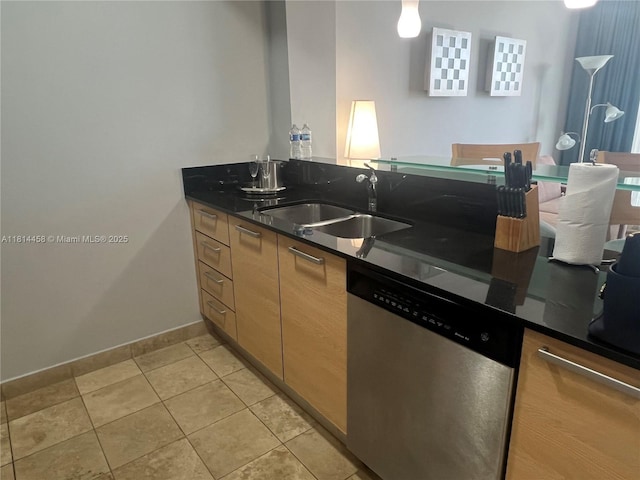 18683 Collins Ave Unit 2510, Sunny Isles Beach, FL 33160 - kitchen featuring dishwasher and light tile patterned flooring
