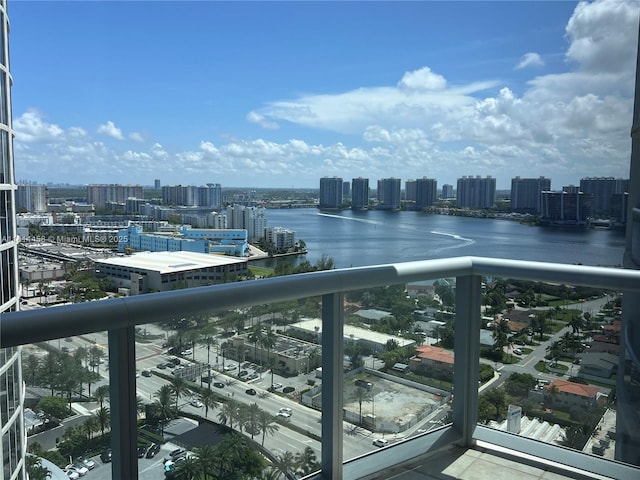 18683 Collins Ave Unit 2510, Sunny Isles Beach, FL 33160 - balcony featuring a water view and a view of city
