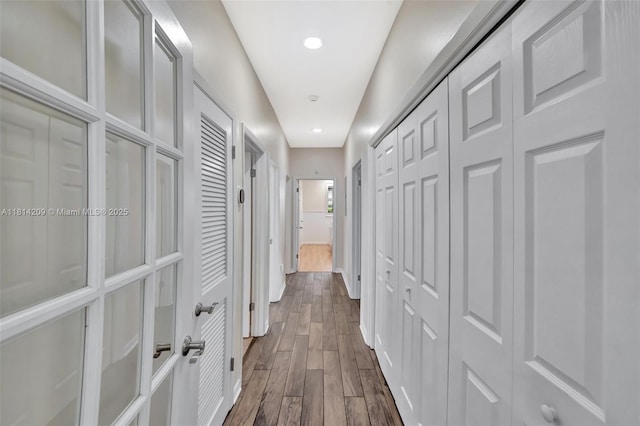 13241 SW 32nd Ct, Davie, FL 33330 - hallway with dark wood-style flooring and recessed lighting