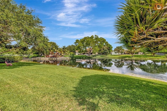 13241 SW 32nd Ct, Davie, FL 33330 - view of grassy yard with a water view
