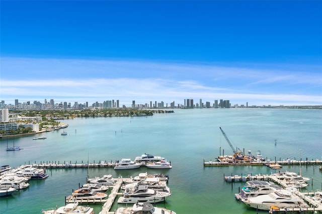 1900 Sunset Harbour Dr Unit 1814, Miami Beach, FL 33139 - water view with skyline and a marina