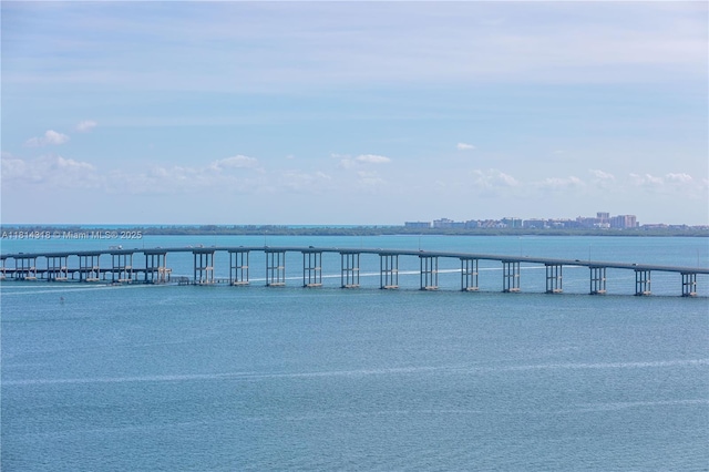 1541 Brickell Ave Unit A1202, Miami, FL 33129 - water view featuring a pier and a notable bridge