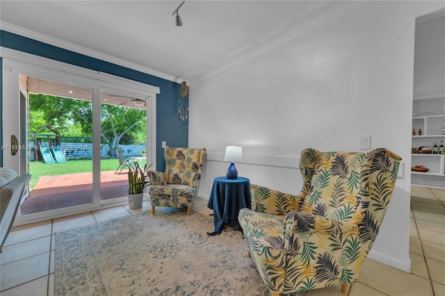 14630 SW 147th Ct, Miami, FL 33196 - sitting room with tile patterned floors and ornamental molding