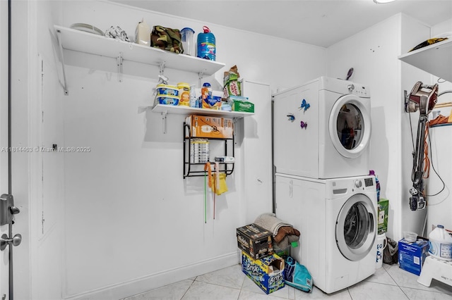 15240 SW 188th St, Miami, FL 33187 - washroom with stacked washer and clothes dryer