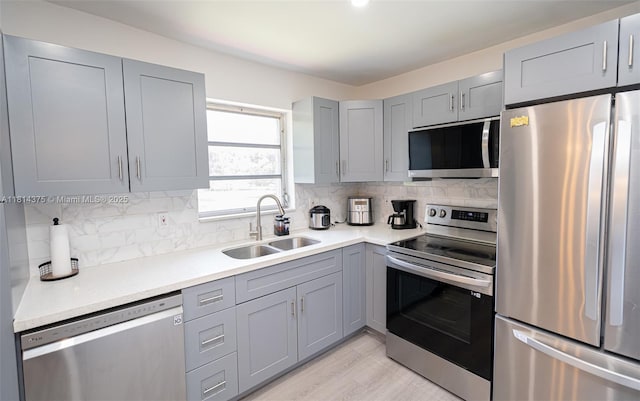 5300 Washington St Unit T227, Hollywood, FL 33021 - kitchen with stainless steel appliances, gray cabinets, a sink, and tasteful backsplash
