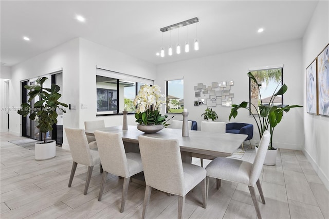 4381 SW 178th Ave, Miramar, FL 33029 - dining room featuring recessed lighting, baseboards, and light wood-style flooring