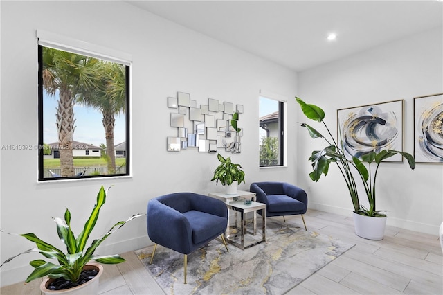 4381 SW 178th Ave, Miramar, FL 33029 - living area featuring plenty of natural light, baseboards, wood finished floors, and recessed lighting