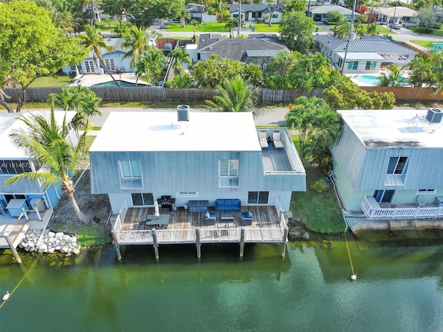 1370 NE 40th Dr, Oakland Park, FL 33334 - aerial perspective of suburban area with a large body of water