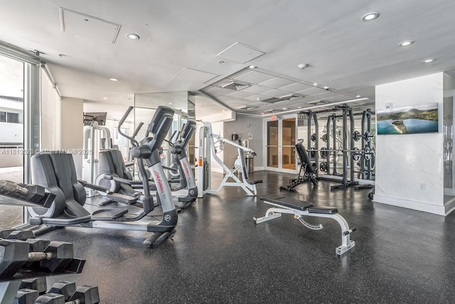 6301 Collins Ave Unit 1405, Miami Beach, FL 33141 - gym featuring recessed lighting