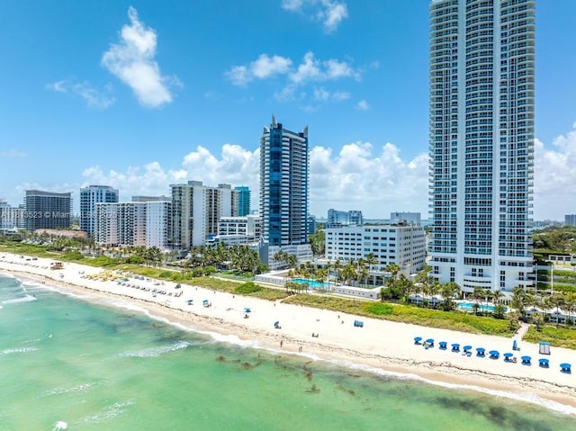 6301 Collins Ave Unit 1405, Miami Beach, FL 33141 - drone / aerial view of expansive beach and skyline