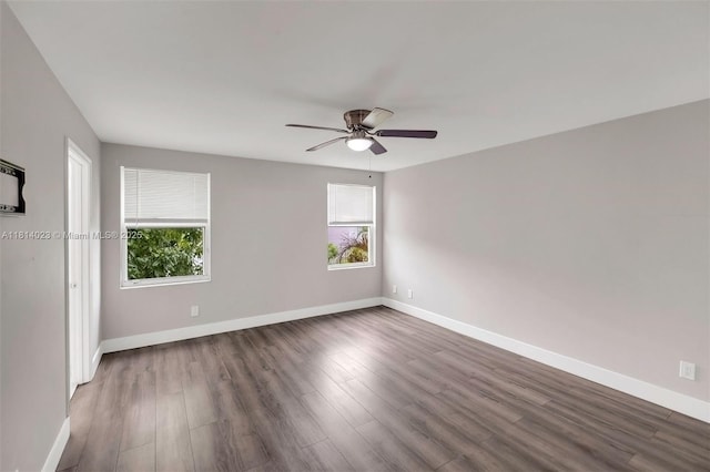 495 SW 183rd Way, Pembroke Pines, FL 33029 - empty room featuring baseboards, ceiling fan, and wood finished floors