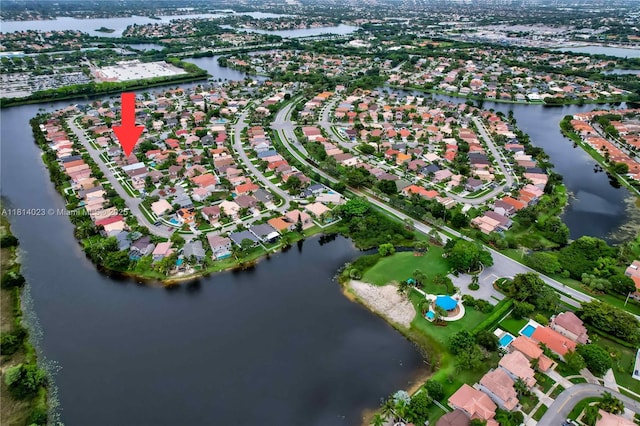 495 SW 183rd Way, Pembroke Pines, FL 33029 - aerial overview of property's location with a nearby body of water and nearby suburban area