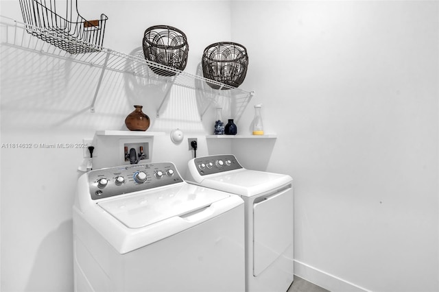 17451 SW 41st St, Miramar, FL 33029 - washroom featuring washer and dryer and baseboards