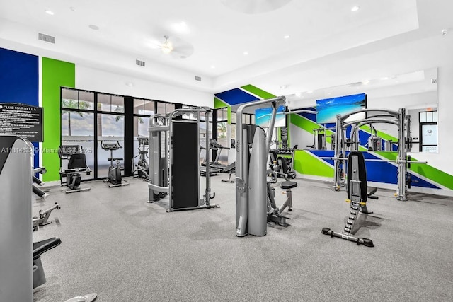 17451 SW 41st St, Miramar, FL 33029 - exercise room featuring a raised ceiling and recessed lighting