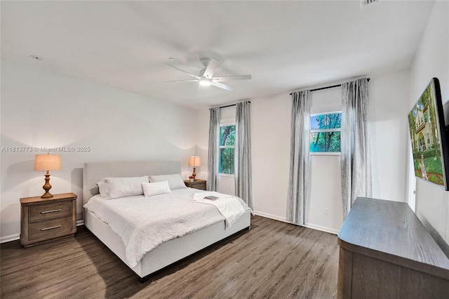 4284 Cascada Cir, Cooper City, FL 33024 - bedroom featuring wood finished floors, baseboards, and ceiling fan