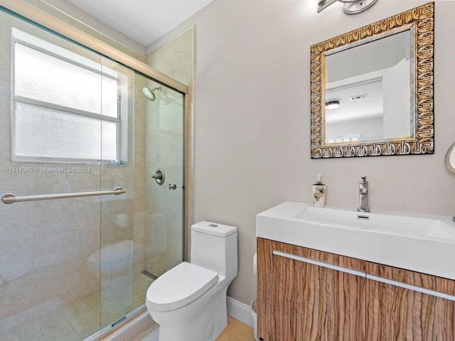 9200 SW 178th Ter, Palmetto Bay, FL 33157 - bathroom featuring toilet, vanity, and a shower stall
