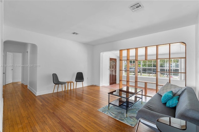 1105 NE 119th St, Biscayne Park, FL 33161 - living area with hardwood / wood-style floors and baseboards