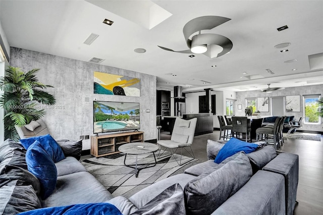 2612 Key Largo Ln, Fort Lauderdale, FL 33312 - living area with a ceiling fan and recessed lighting